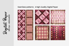 Burgundy Digital Papers | Floral Digital paper Product Image 1