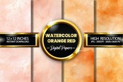 Watercolor Orange Red Digital Papers - 04 Variations Product Image 1