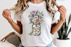 Growing Love PNG, Vintage Floral Mason Jar Sublimation Product Image 6