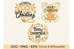 Western Christmas SVG | Cowboy Boots & Christmas Bow Product Image 1