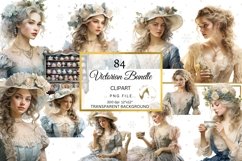 Blue and Pink Victorian Watercolor Clipart Bundle Product Image 9