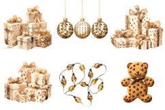 Leopard Print Christmas Clipart, Set of 20 Png Bundle Product Image 6