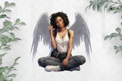 Female Black Angel Sublimation Clipart Product Image 1