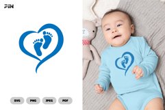 Baby Footprint SVG &amp; Clipart - Cute Baby Clipart Product Image 1