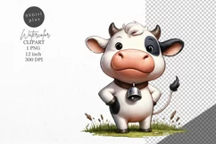 Cow clipart, Farm animals clipart, Calf sublimation Product Image 1