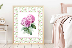 Watercolor Pink Hydrangea Set of 3 Prints Product Image 6
