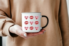 Valentine Lips Bow PNG, Kiss Pattern Valentine Design, Pink Product Image 6