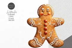Christmas clipart, Gingerbread man clipart, Winter clipart Product Image 1