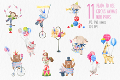 Watercolor Cute Circus Animals Product Image 5