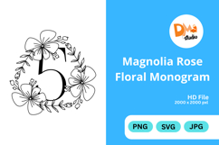 Magnolia Rose Floral Monogram Product Image 1