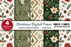 Christmas Digital Paper Backgrounds JPG Product Image 1