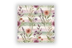 Lavender Field Stripe Digital Paper, Seamless Watercolor Product Image 6