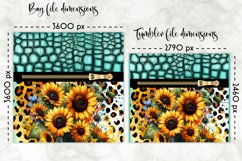 Flowers on Animal Print Lunch Bag Design, Embossed Leather Product Image 2