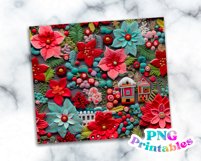 3D Christmas 20 oz Skinny Tumbler Wrap Product Image 2