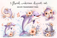 Floral Undersea Clipart Set PNG Product Image 1
