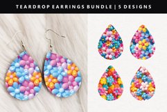 Flower Teardrop Earring Sublimation PNG Design Product Image 1