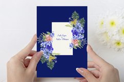 Blue Flower Watercolors Frames. Floral clipart Product Image 6