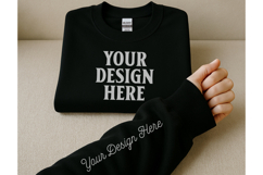 Gildan 180000 Black Sweatshirt Sleeve Mockups Product Image 1