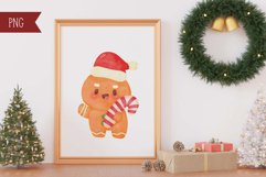 Christmas gingerbread watercolor. Kawaii clipart cute winter Product Image 6