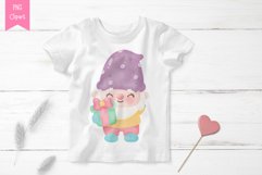 Valentine Gnome watercolor Gnome sublimation kawaii clipart Product Image 6