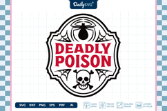 Halloween Poison Label SVG Vintage Apothecary Cut File Product Image 1