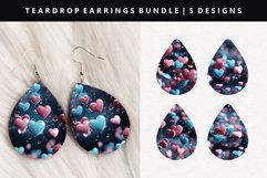 Heart Teardrop Earring Sublimation PNG Design Product Image 1