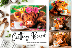 Highland Cow Cutting Board Kitchen Chopping Board Design_6 Product Image 1