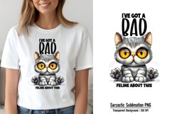 Funny Animal Quotes Sublimation, I&#039;ve got a bad feline about Product Image 1