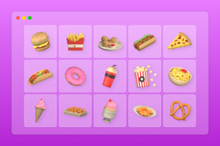 Clay-Style 3D Food Icons for UI &amp; Branding Product Image 6