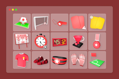 Clean 3D Soccer Icon Pack for UI/UX Product Image 6