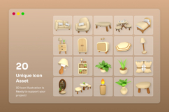 Furniture and Decor 3D Icon Set Product Image 6
