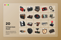 Vintage Analog Device 3D Icons Product Image 6
