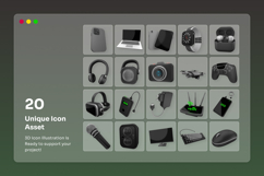 Modern Tech &amp; Gadget 3D Icon Pack Product Image 6