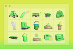 Garden Tool Set &amp; Equipment 3D Icon Pack Product Image 6