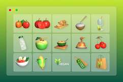 Healthy &amp; Organic Food 3D Icon Pack Product Image 6