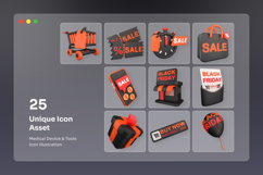 Black Friday Shopping Essentials 3D Icon Pack Product Image 6