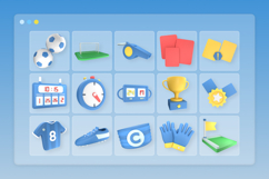 Premium 3D Football Icon Set for UI Product Image 6