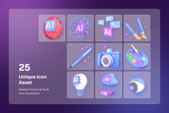 Generative AI &amp; Creativity 3D Icon Pack Product Image 6