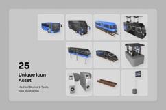 Public Transportation 3D Icon Set Product Image 6