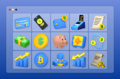 FinTech 3D Finance Icon Pack Product Image 6