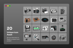 Retro Analog Device 3D Icons Product Image 6