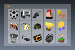 Clean 3D Soccer Icon Pack for UI/UX Product Image 6