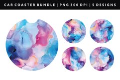 Alcohol Ink Keychain And Car Coaster Sublimation Design Product Image 1