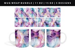 Alcohol Ink 11oz, 15oz Mug Sublimation | Mug Wrap PNG Product Image 1