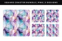 Alcohol Ink Square Coaster Design | Square Coaster PNG Product Image 1