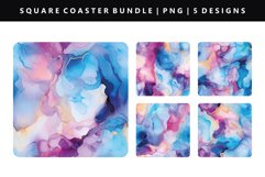 Alcohol Ink Square Coaster Design | Square Coaster PNG Product Image 1