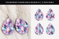 Alcohol Ink Teardrop Earring Sublimation PNG Design Product Image 1