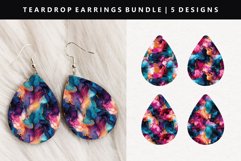 Alcohol Ink Teardrop Earring Sublimation PNG Design Product Image 1