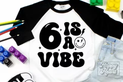 6 Is A Vibe SVG - 6th Birthday Retro - Six Birthday Boy PNG Product Image 3