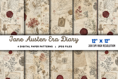 Jane Austen Era Diary Sheets JPG Product Image 1